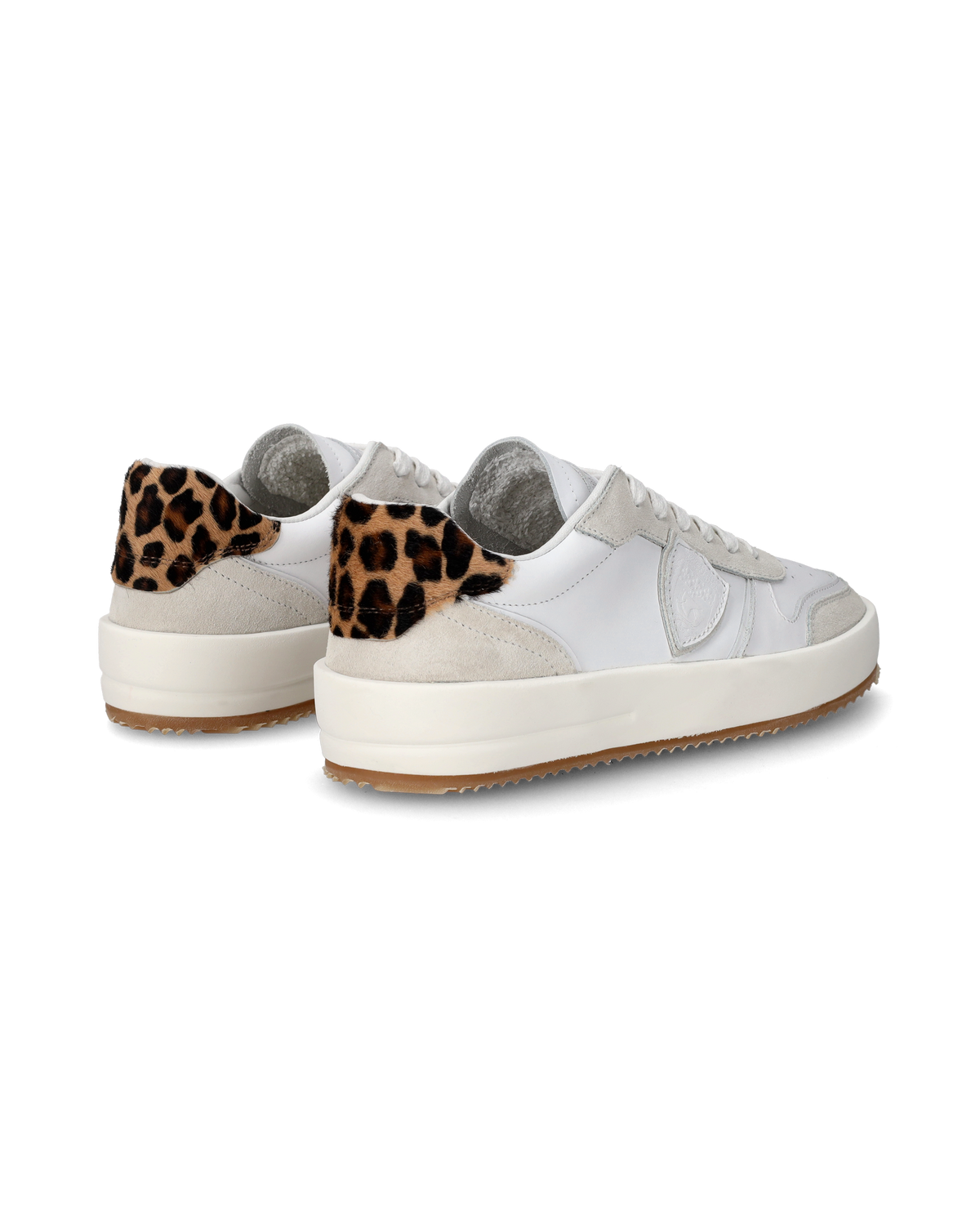 SNEAKERS STREETWEAR NICE WOMEN VEAU ANIMALIER BLANC LEO