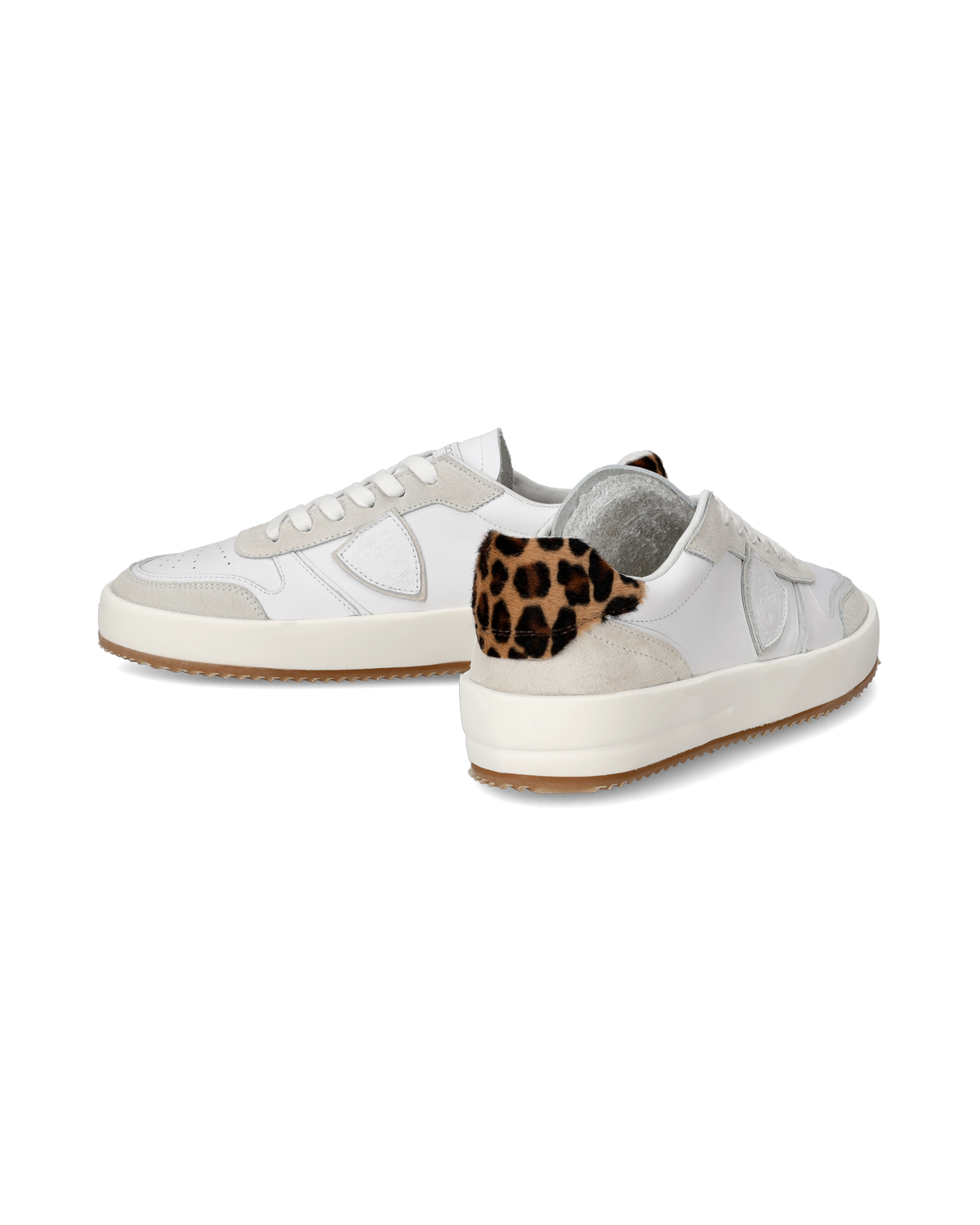 SNEAKERS STREETWEAR NICE WOMEN VEAU ANIMALIER BLANC LEO